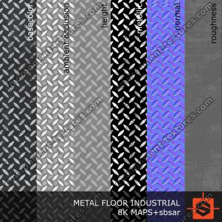 PBR Substance Material of Metal Floor Industrial